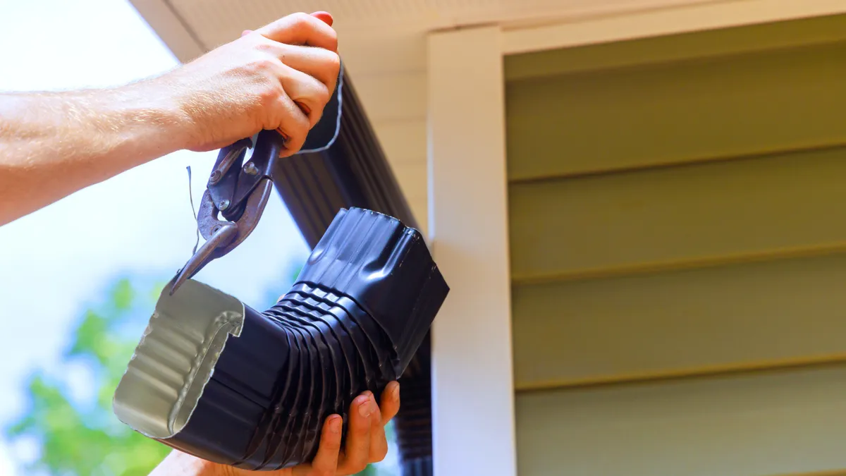 Gutter repair close-up
